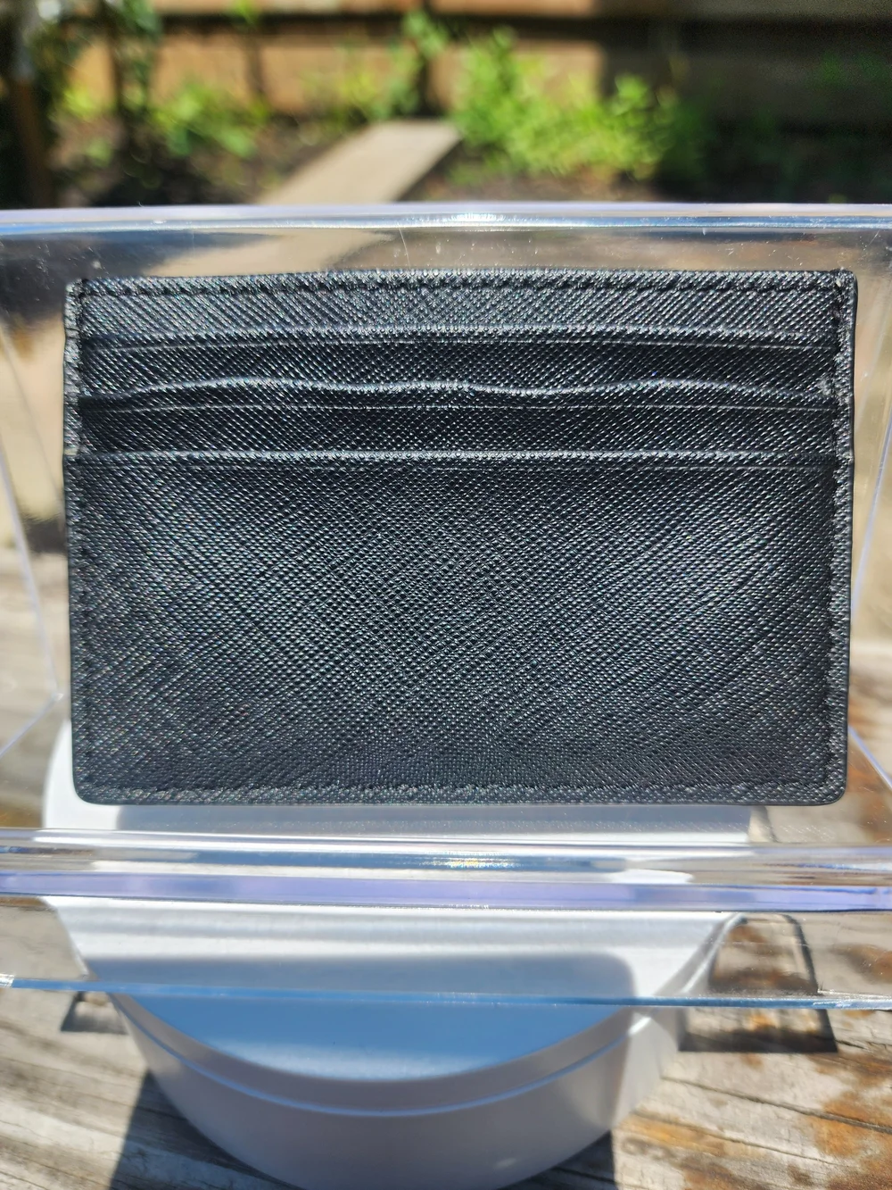 kate spade Black Glitter Stripe Card Holder